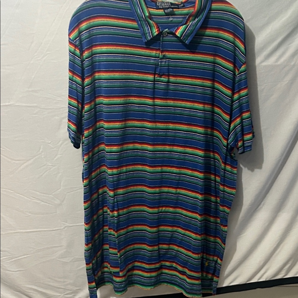 Vintage Multicolor Striped Polo Shirt